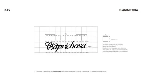 Manual de Caprichosa: planimetría del logo